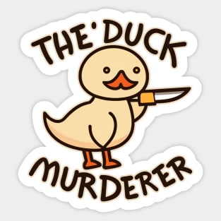 Funny Murderer Duck With Knife Halloween Sticker